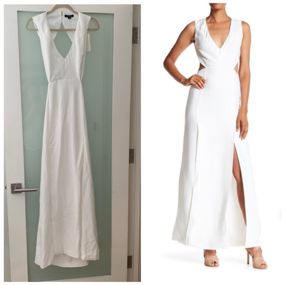Lamarque Backless Maxi Dress Ivory White 6 Bride Cutout Trendy